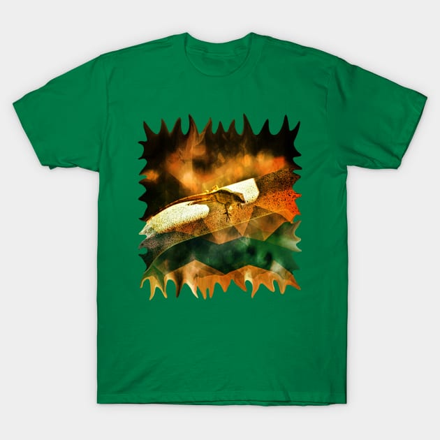 Lizard of the Orange Sahara Lounge Chair T-Shirt by distortionart